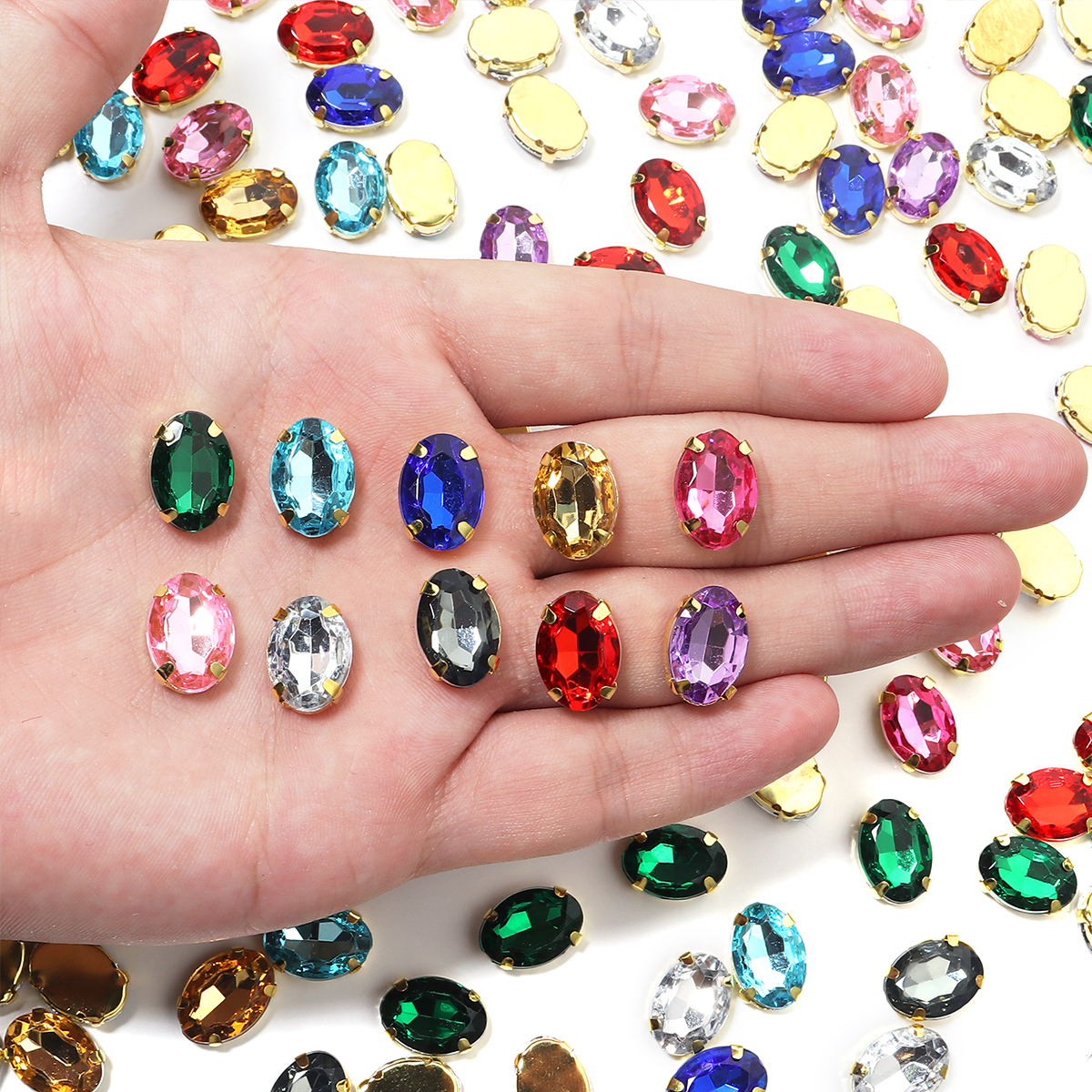 50 stuks goudkleurige roestvri - Sew On Rhinestone recensie en prijs