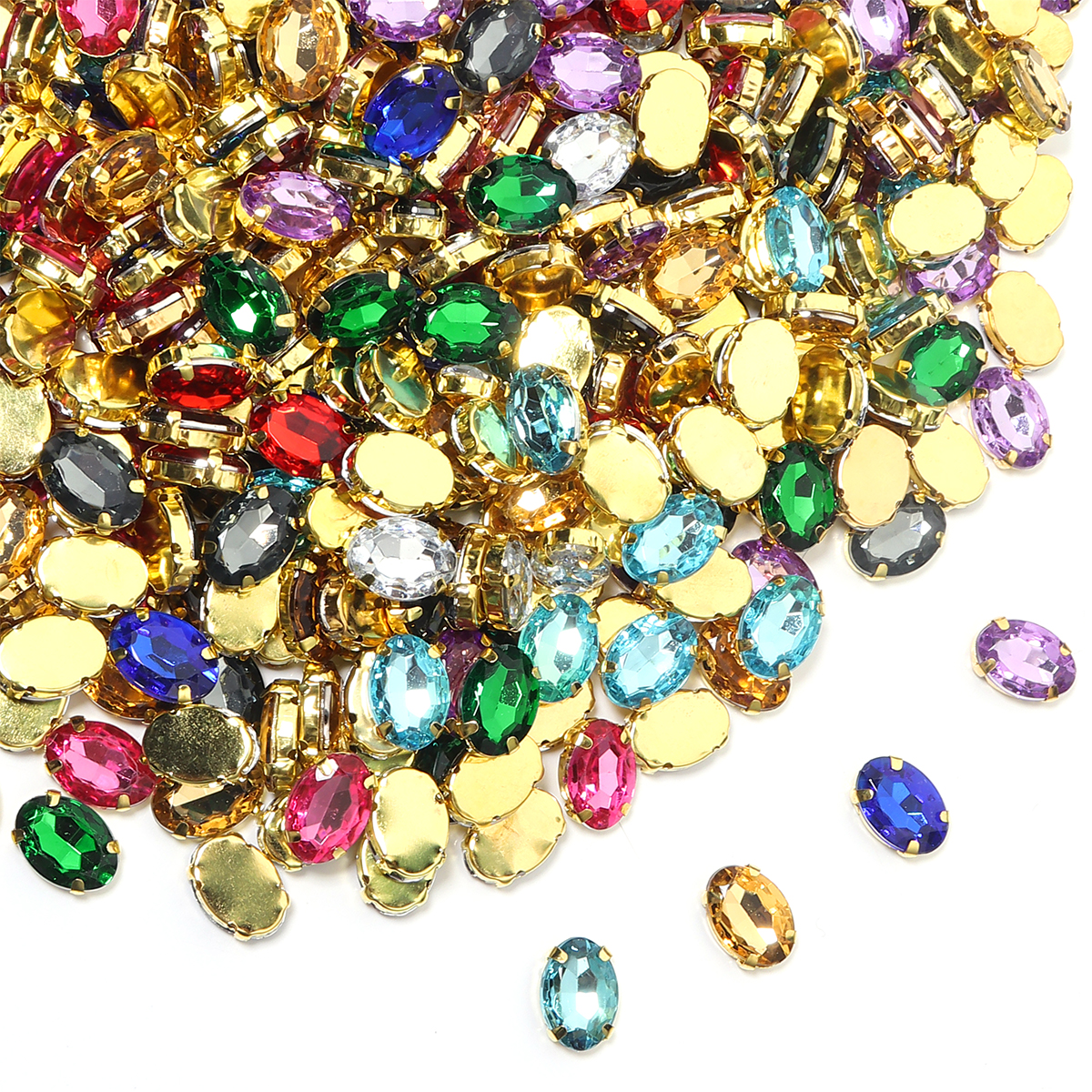 50 stuks goudkleurige roestvri - Sew On Rhinestone recensie en prijs