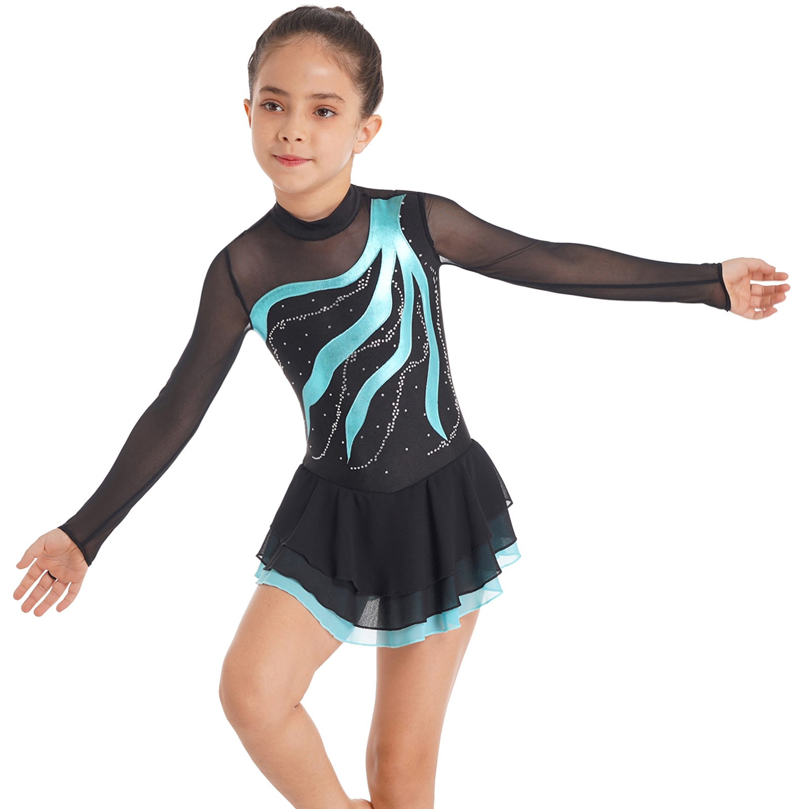 Meisjes Figuur Schaatsen Kledi - Rhinestone Banding Trim recensie en prijs