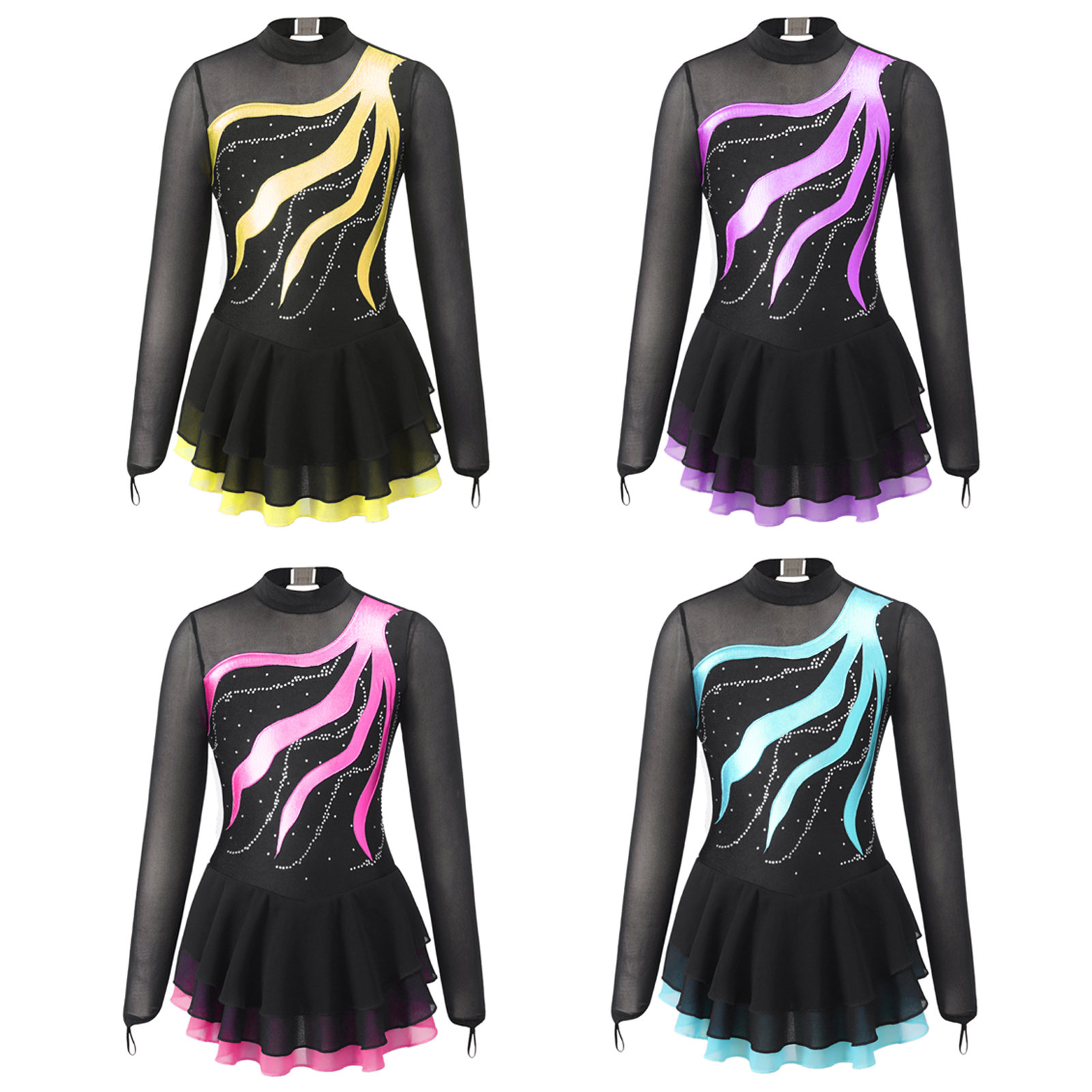 Meisjes Figuur Schaatsen Kledi - Rhinestone Banding Trim recensie en prijs