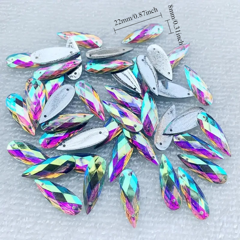 40 stuks 8*22mm naaien witte A - Sew On Rhinestone recensie en prijs