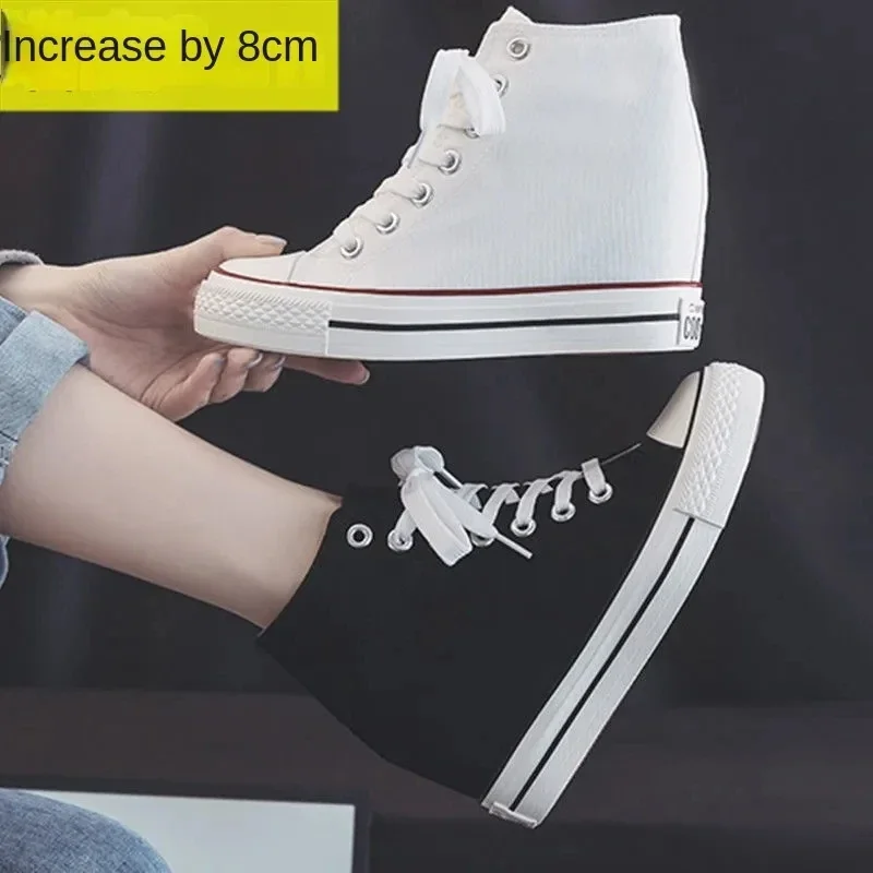 Hoge 8 cm Platform Canvas Scho - Guipure Lace Panel recensie en prijs