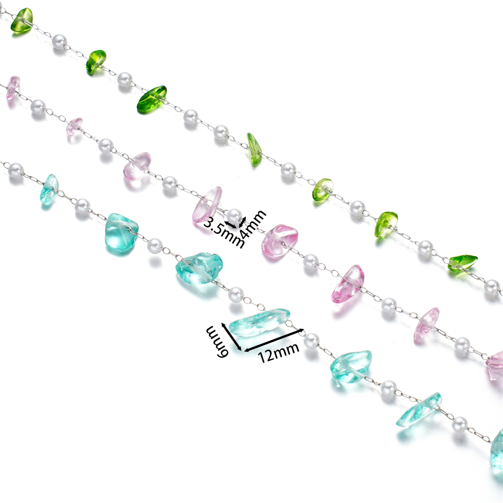 1Meter Crystal Glass Stone And - Pearl Trim Chain recensie en prijs