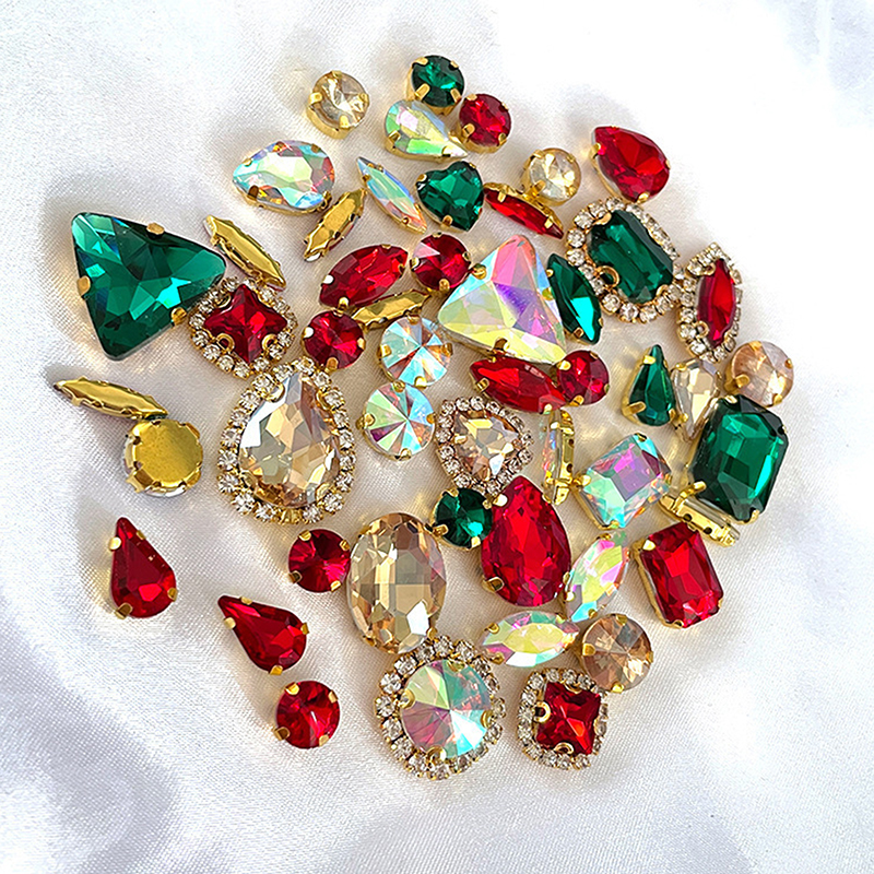 50 stuks 24 kleuren gemengde v - Sew On Rhinestone recensie en prijs