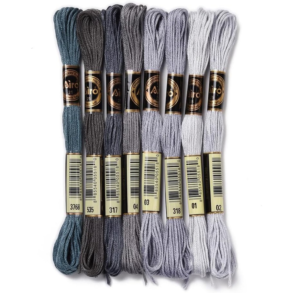 8 Strengen 70 Yards Grijs Vrie - Embroidery Embellishments recensie en prijs