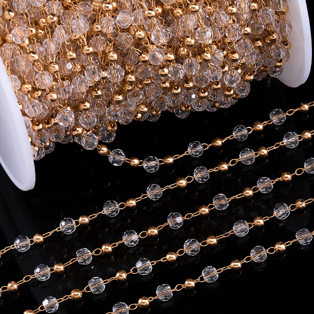 Nieuwe Kristallen Ketting Goud - Pearl Trim Chain recensie en prijs