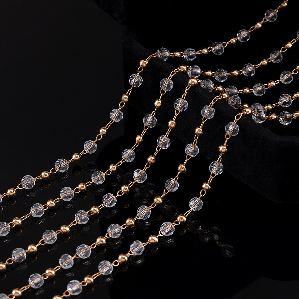Nieuwe Kristallen Ketting Goud - Pearl Trim Chain recensie en prijs