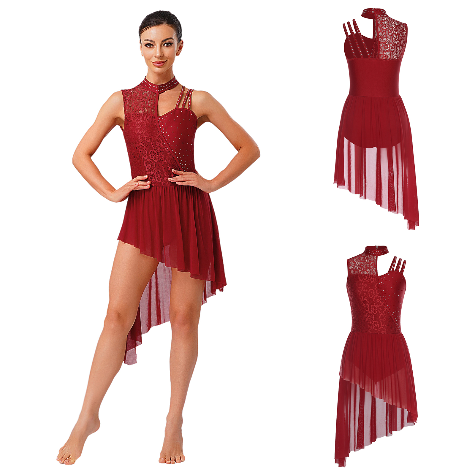 Vrouwen Lyrische Dansjurk Bloe - Rhinestone Banding Trim recensie en prijs