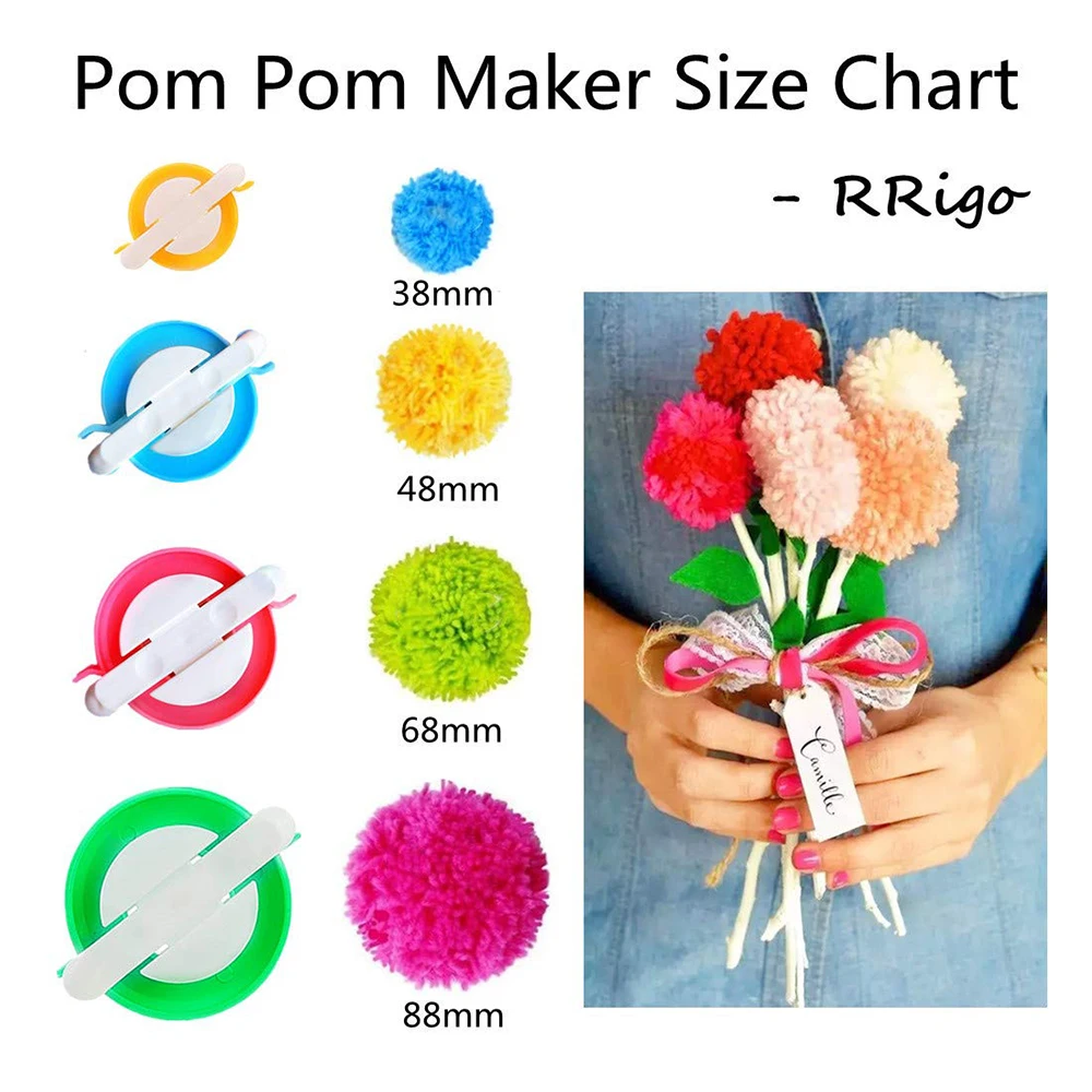 4-size Pom Pom Maker Kit met g - Pom Pom Maker Tool recensie en prijs