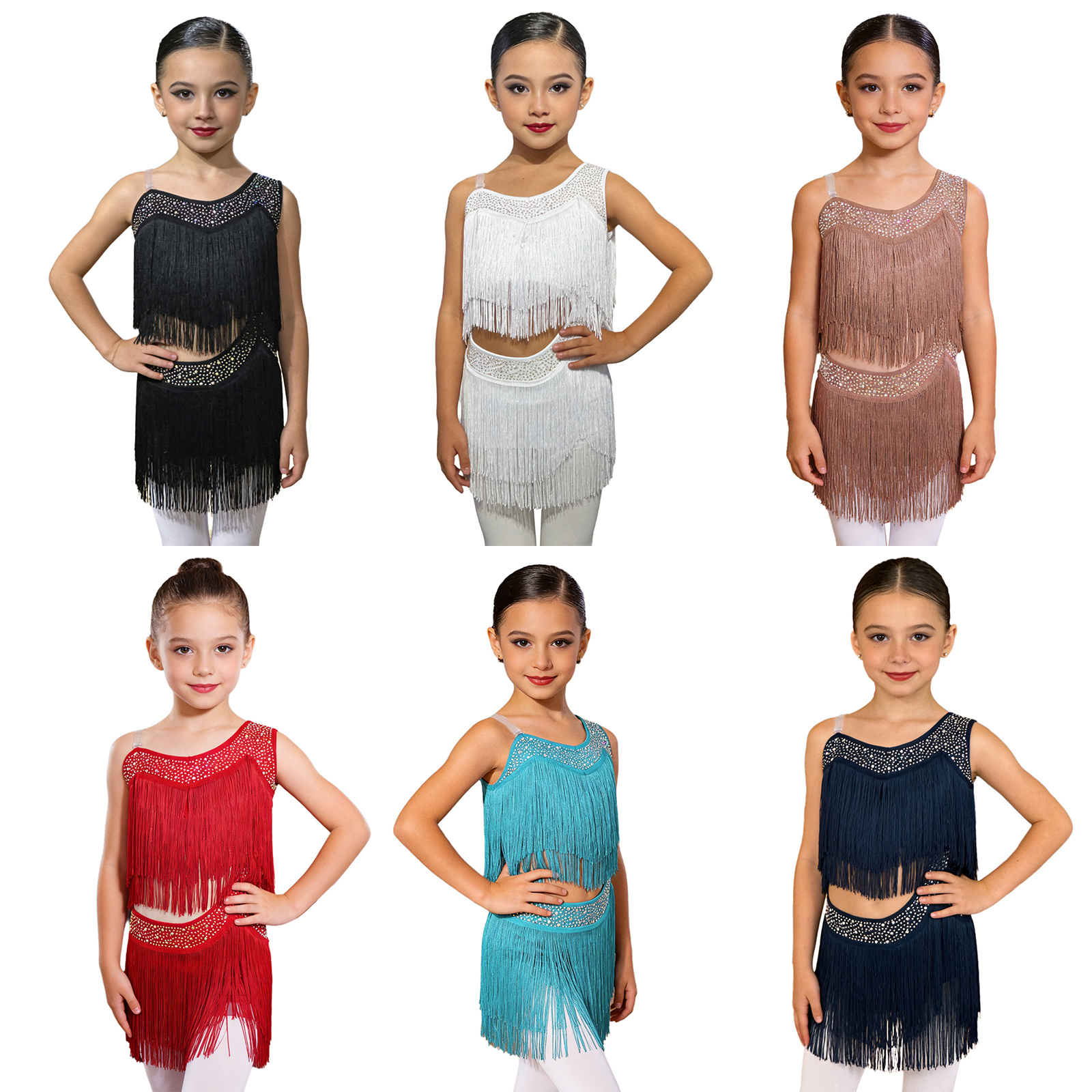 6-16Y Meisjes Latin Jazz Dans  - Rhinestone Banding Trim recensie en prijs
