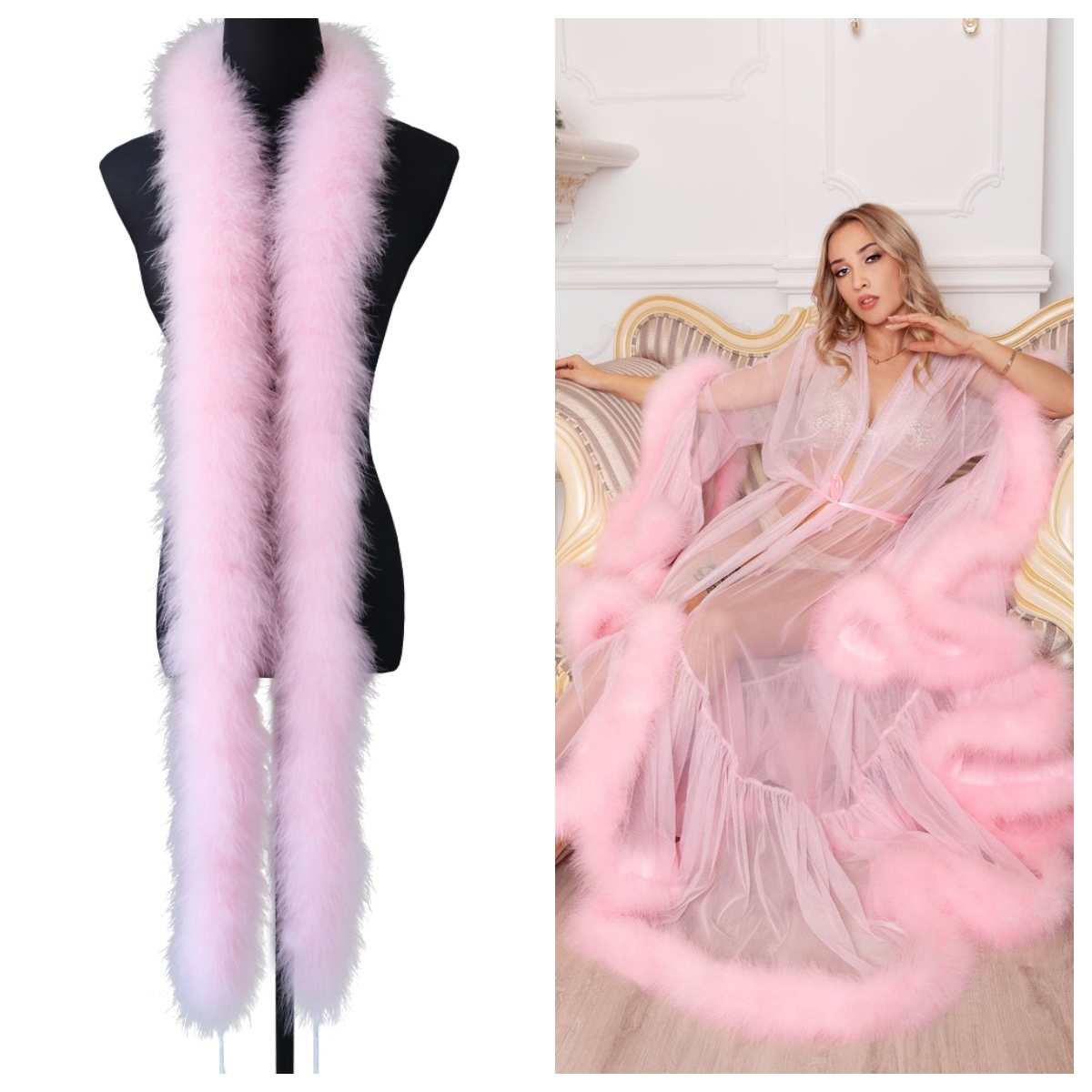 Natuurlijke Marabou verenbies  - Feather Trim Marabou recensie en prijs