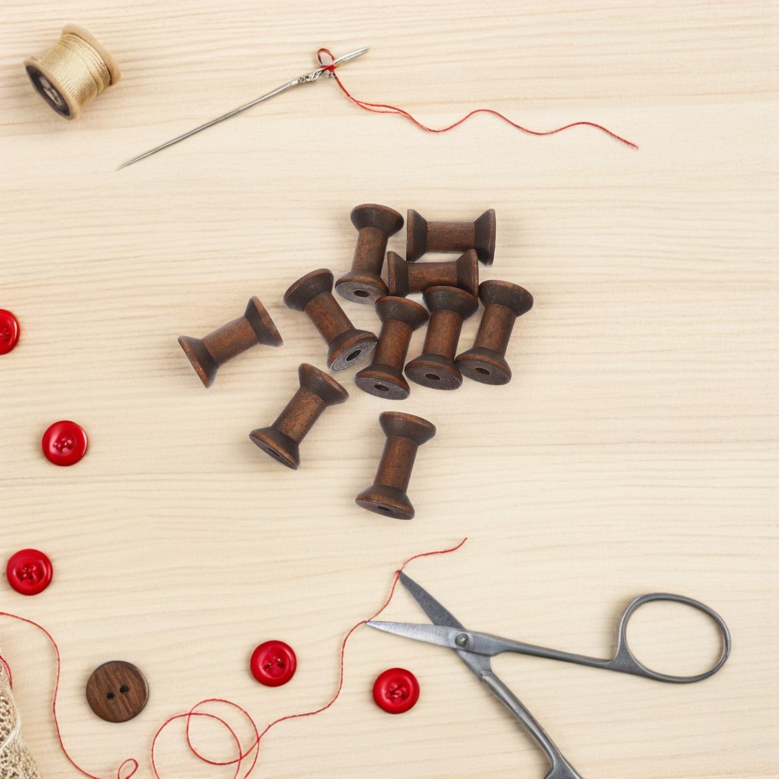 10 stuks natuurlijke houten sp - Organza Ribbon Spool recensie en prijs