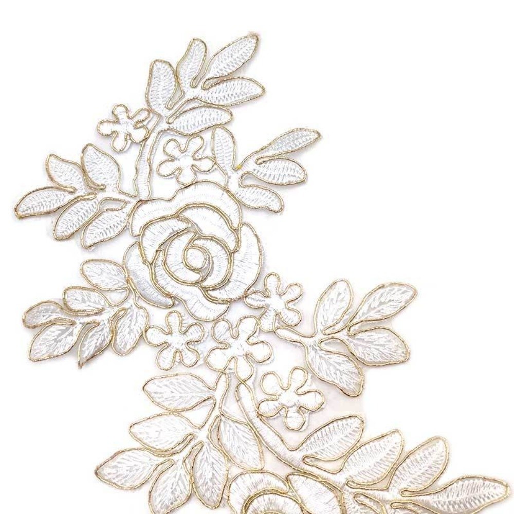 1 paar polyestervezel borduurw - Applique Patch Flower recensie en prijs
