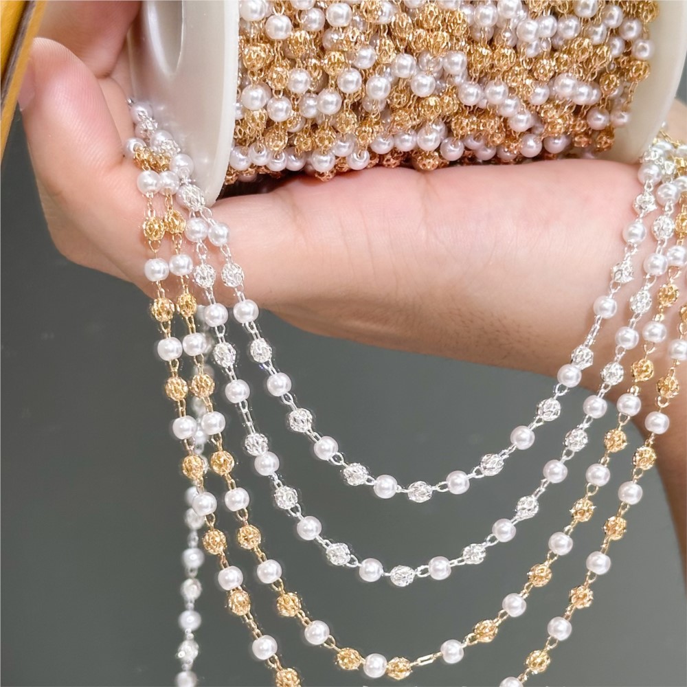 0,5 meter/1 meter Faux Pearl B - Pearl Trim Chain recensie en prijs