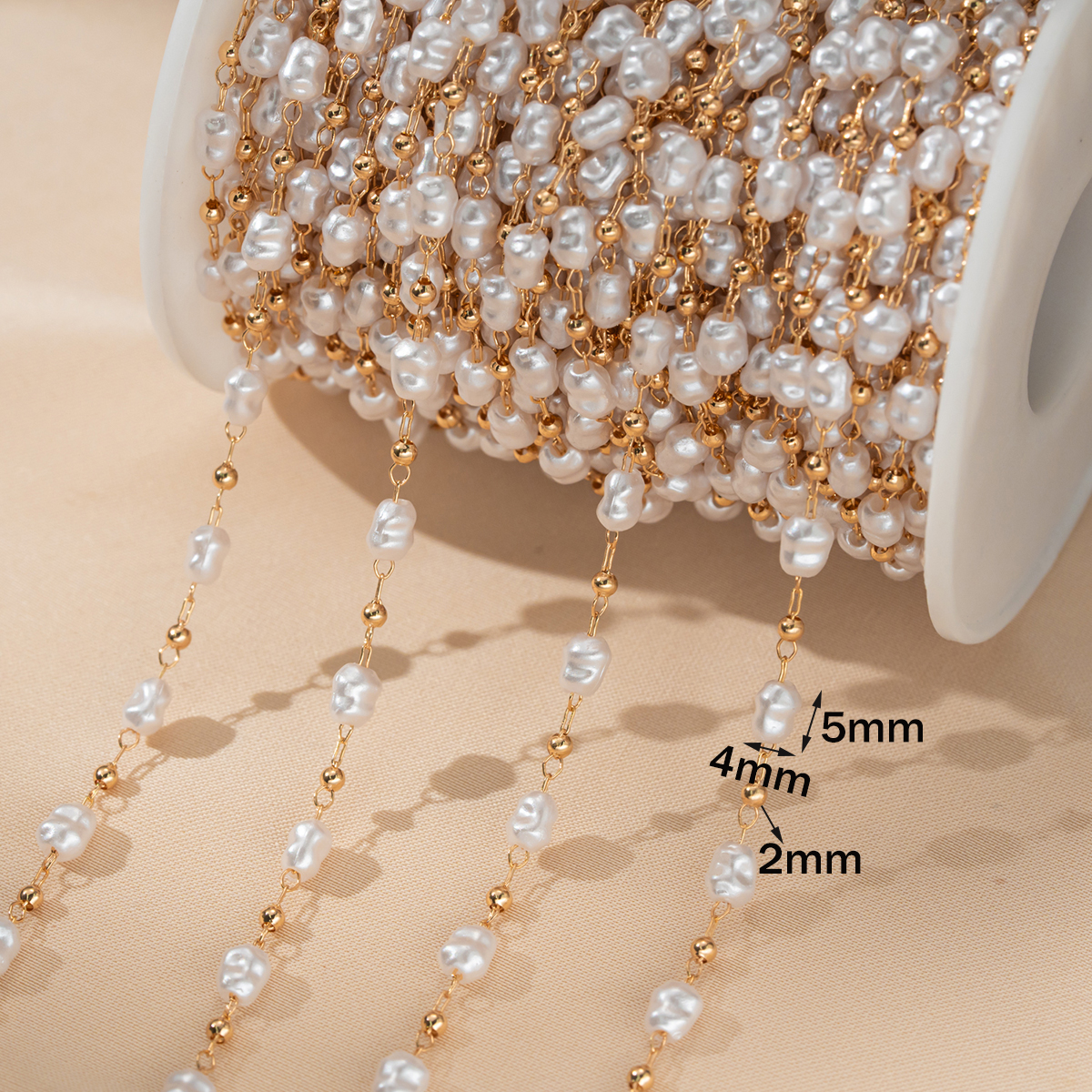 0,5 meter/1 meter Faux Pearl B - Pearl Trim Chain recensie en prijs