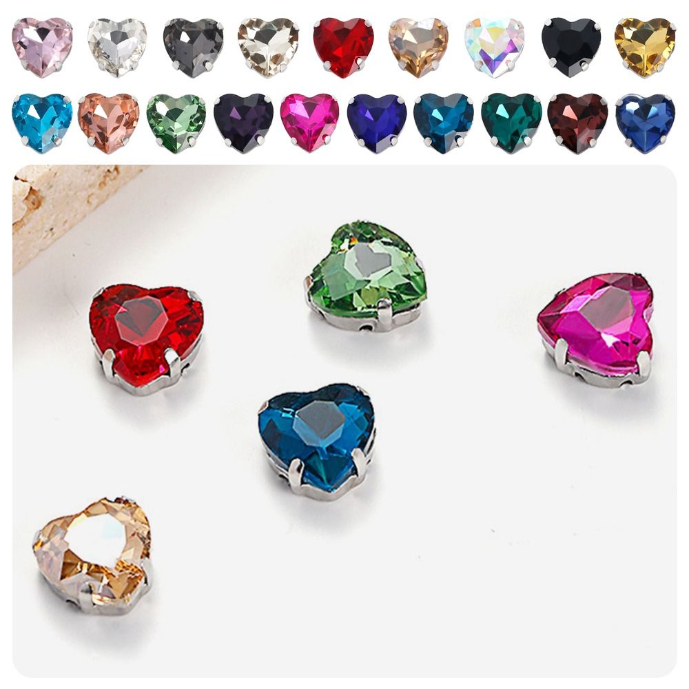 50 stks/pak Hartvorm Glitter N - Sew On Rhinestone recensie en prijs