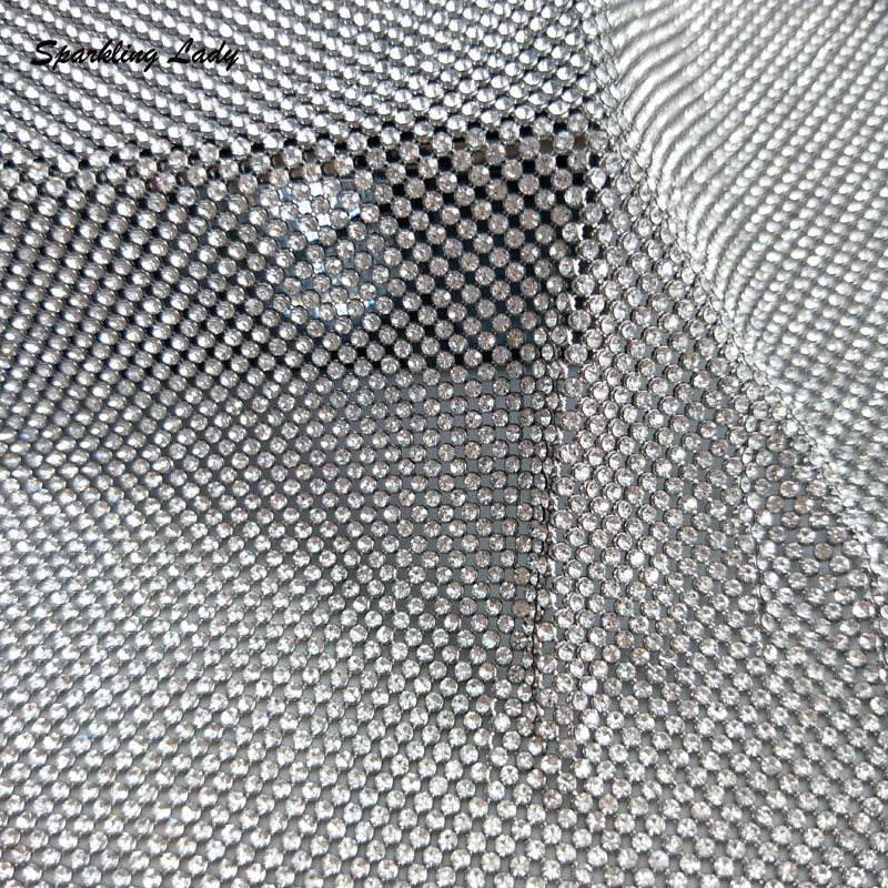 2MM zilveren kristal mesh stof - Crystal Mesh Fabric recensie en prijs