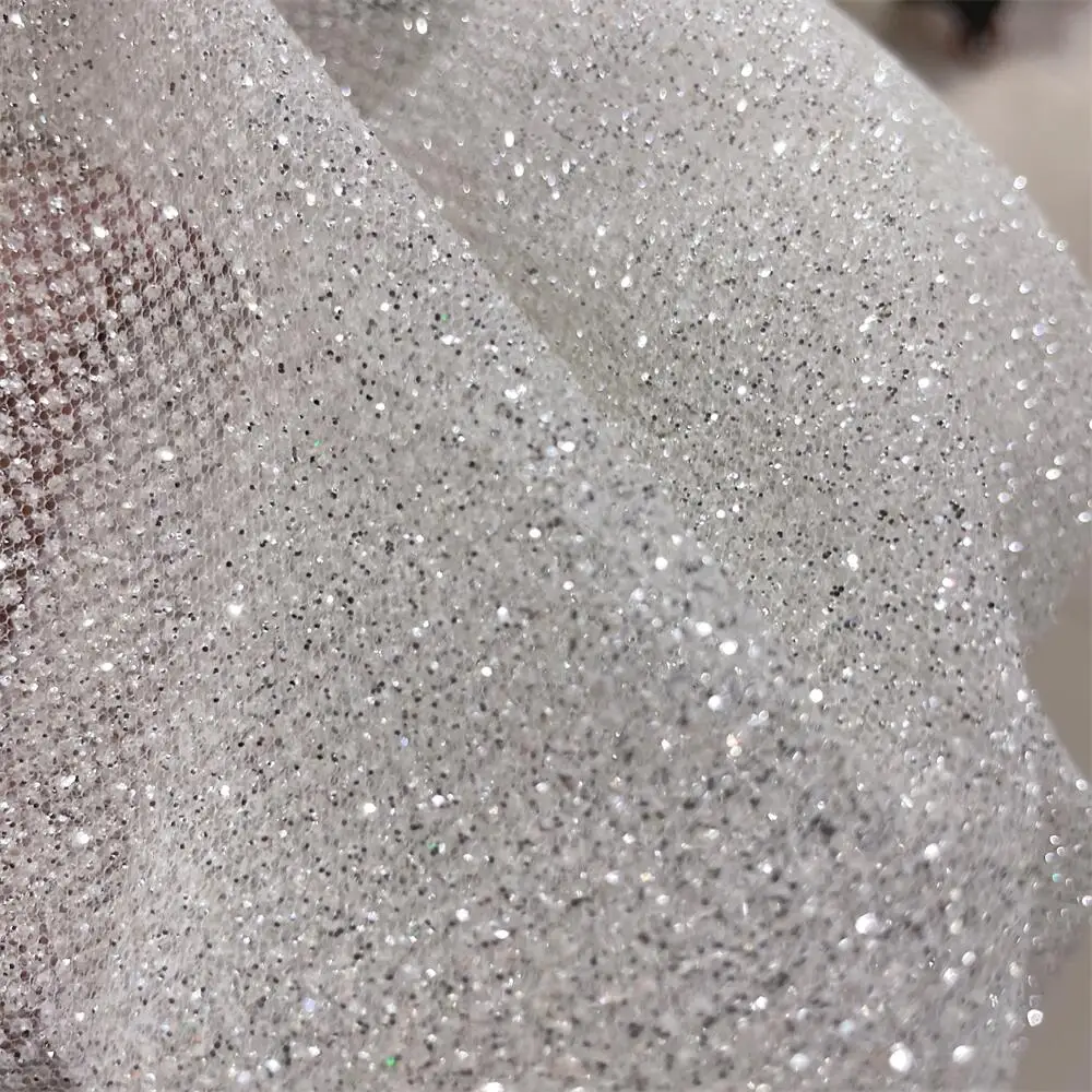 Superdensity-zilver glitter ne - Crystal Mesh Fabric recensie en prijs
